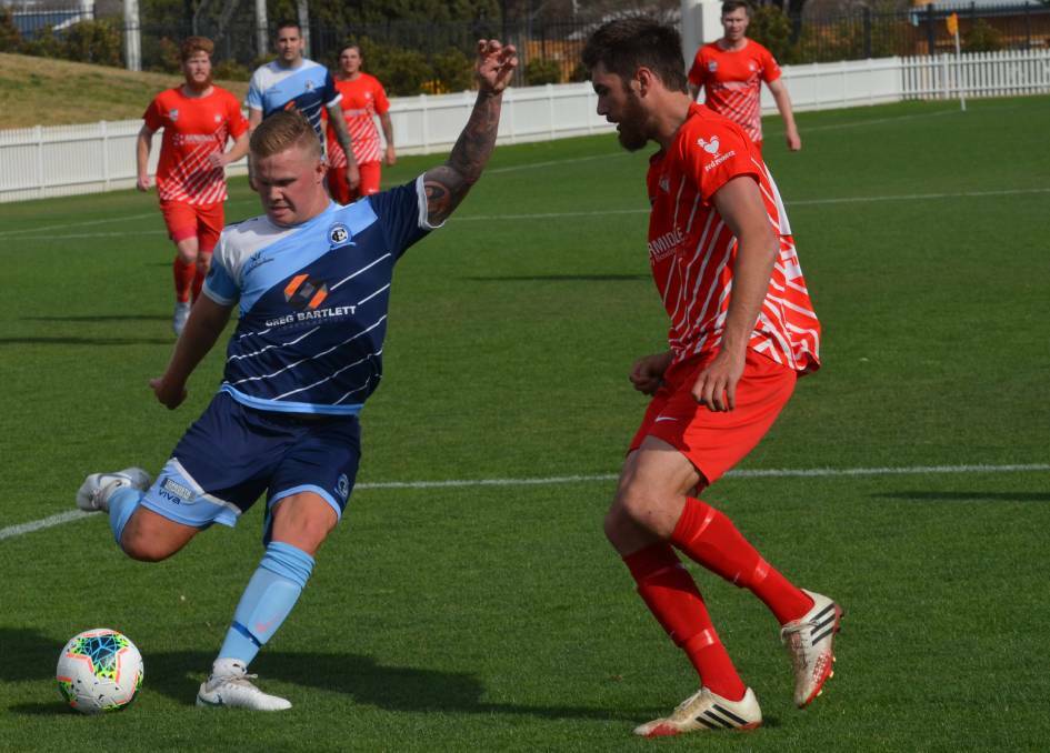 Strike force Josh Bartlett had a hand in both of Tamworth FC's goals - scoring the first before putting a great ball across to find Kurt Barrow's head for their second. Photo: Billy Jupp