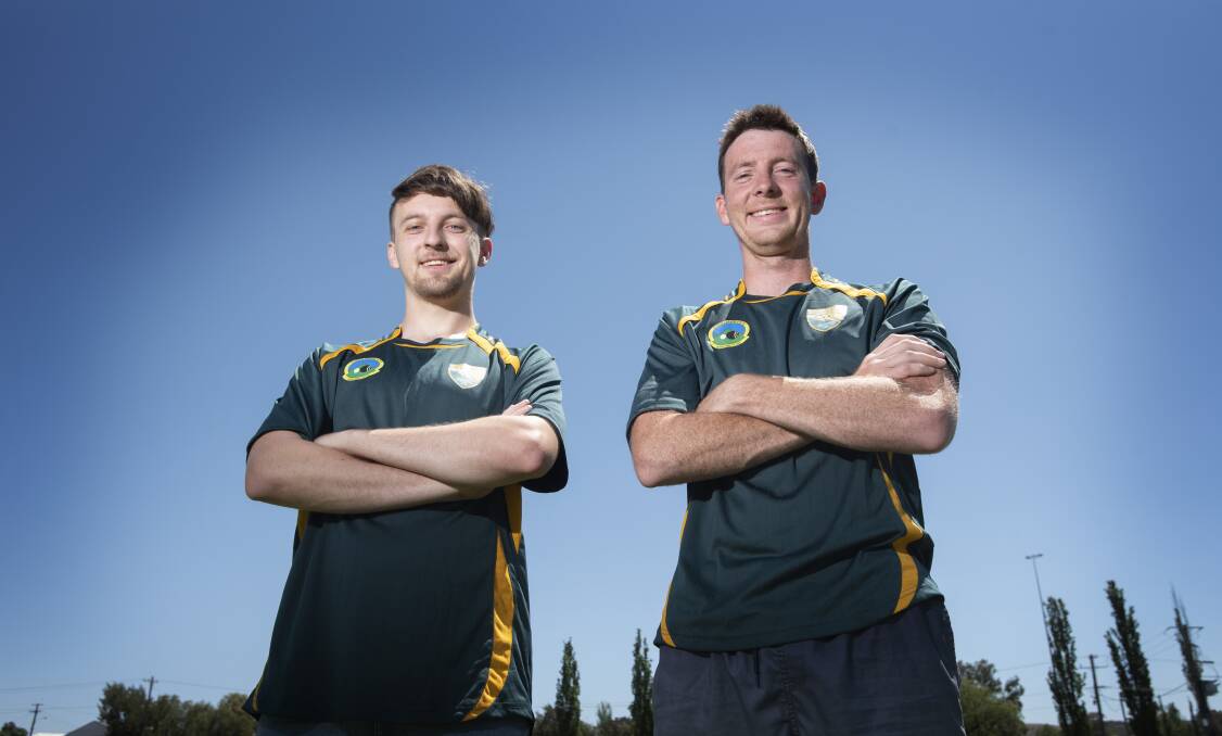 Brothers in arms: Twins Dan and Nathan Pyne will suit up together for South United in Saturday's NIPD semi-finals. Photo: Peter Hardin 141020PHC002