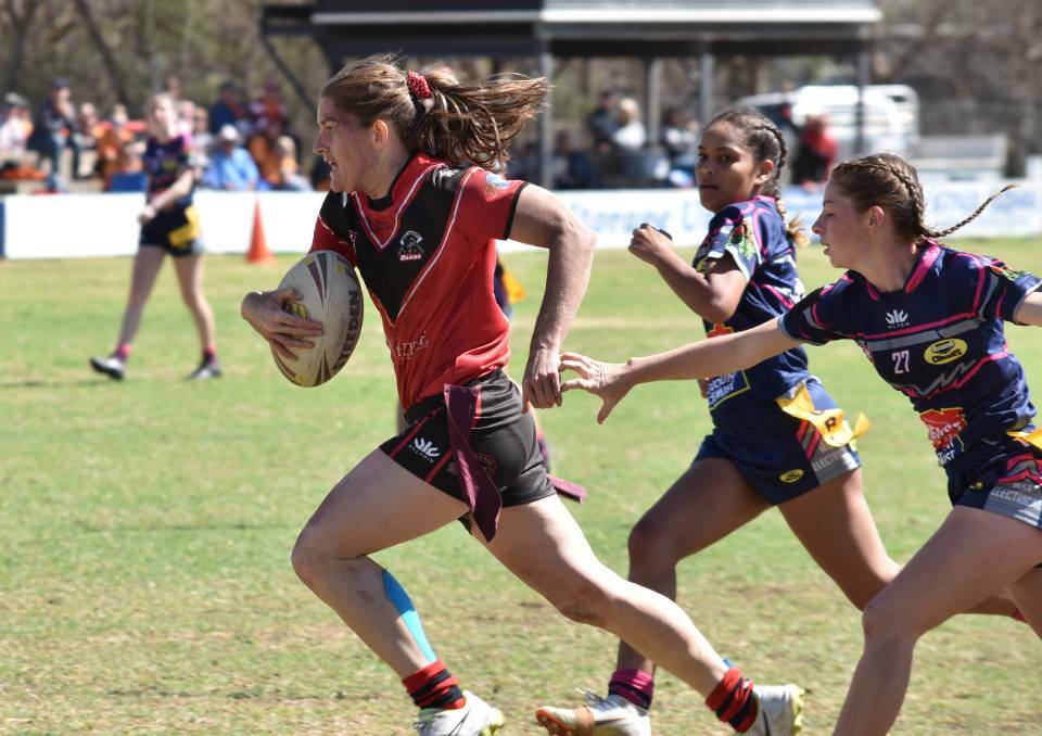Slippery: In her debut season of league tag Halpin was named the Bears' best and fairest and the player of the grand final. Photo: Ben Jaffrey