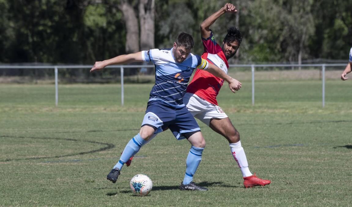 Defensive general: Captain Ross Price will be a key man for Tamworth FC in Saturday's knock-out semi-final against Gunnedah FC. Photo: Peter Hardin 101020PHD057
