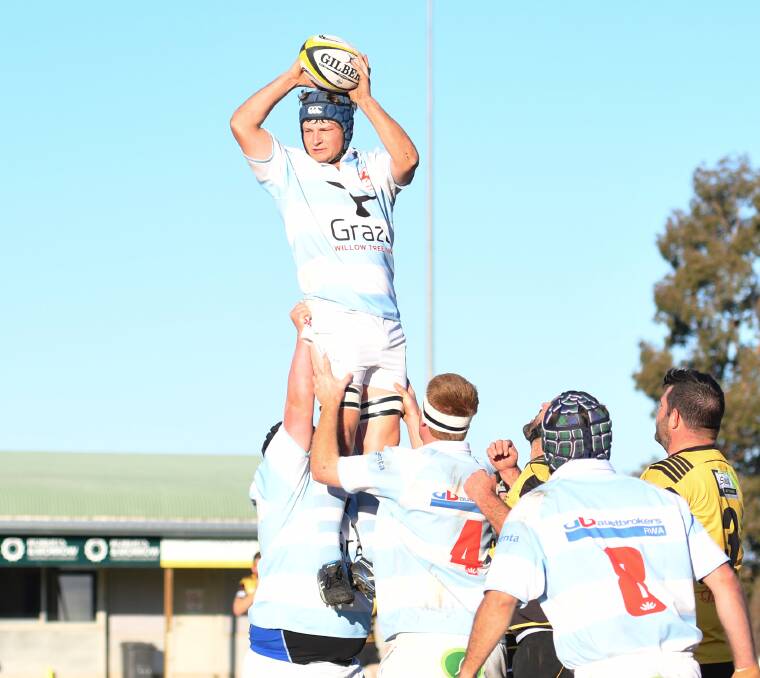 High hopes: Will Elsley secures this lineout for Quirindi against Pirates last season. The two sides will clash in Saturday's opening round action.