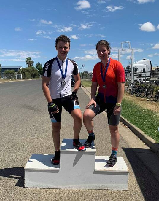 Overall time trial winners - Zane Tapp (boys) and Isla Maidment (girls). Photo: Supplied