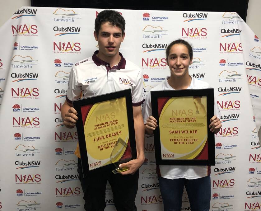 Top honours: Luke Deasey (left) and Sami Wilkie (right) were named the NIAS Male and Female Athlete of the Year.