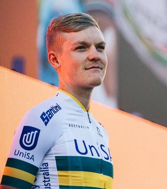 Big test: Sam Jenner says he is looking forward to riding with UniSA in the Tour Down Under. Photo: Instagram.