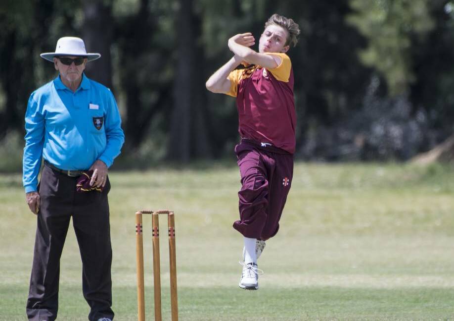 Valuable spell: Joey Mead spearheaded a last session fightback with the ball for Central North against North Coastal on Monday, the quick picking up four wickets. Photo: Peter Hardin