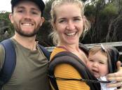 Family portrait Nicole Hamilton with husband Blake and daughter Lacey during a recent holiday to Tasmania.