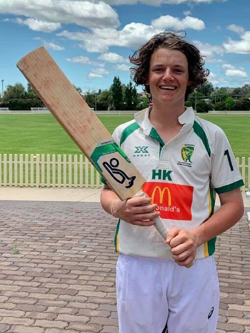 Top knock: Craig is all smiles after scoring a half-century for the Namoi 17s in their season opener. 