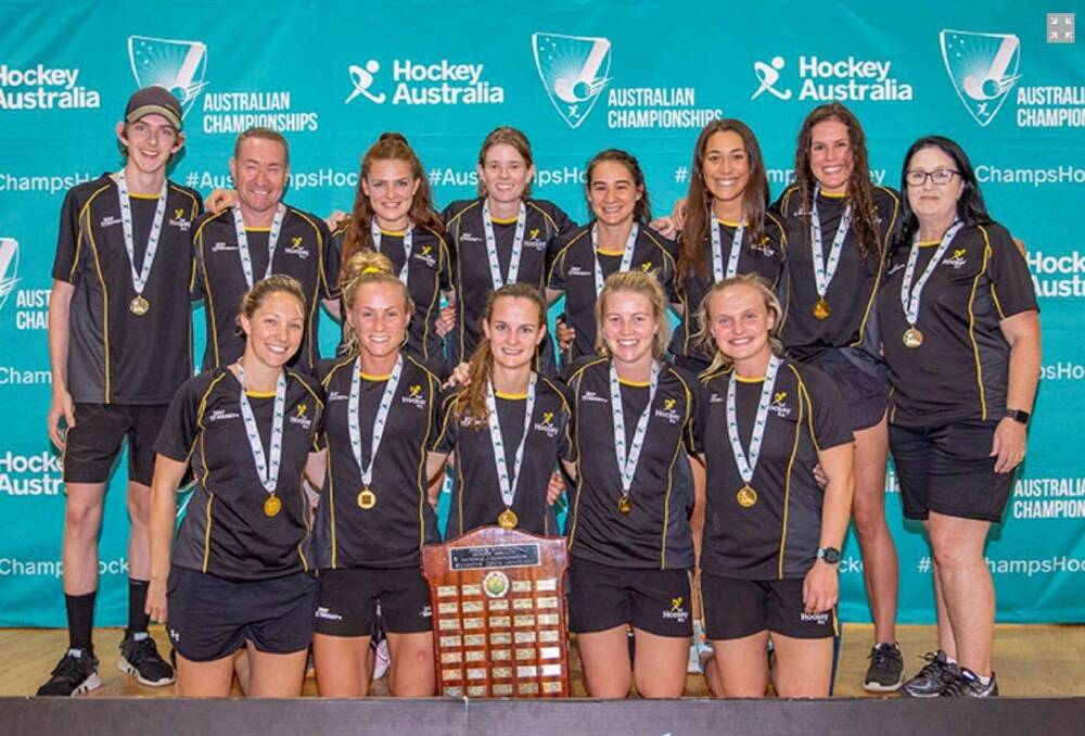 Claudia (front second from left) and her victorious Western Australian open's team-mates.