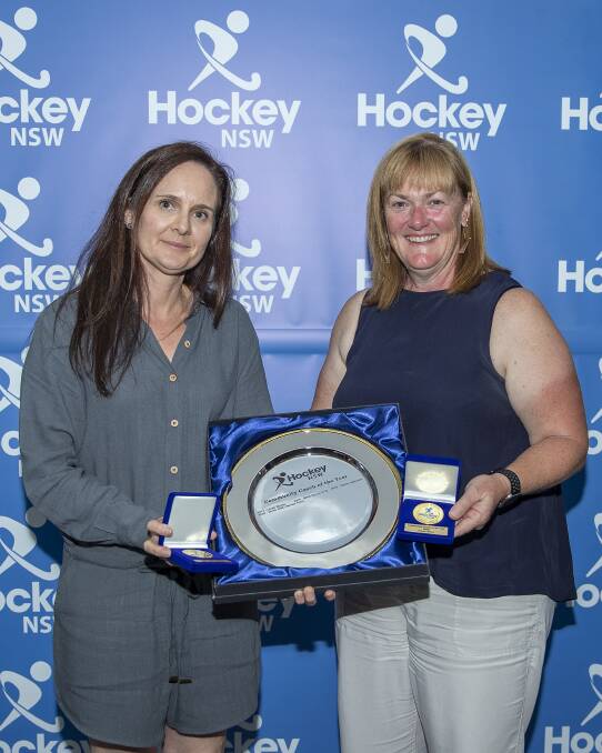 Recognition: Long-time Tamworth coach Helen Willis (right) was named Hockey NSW's Community Coach of the Year at the Hockey NSW awards on Saturday night. Photo: Click In Focus