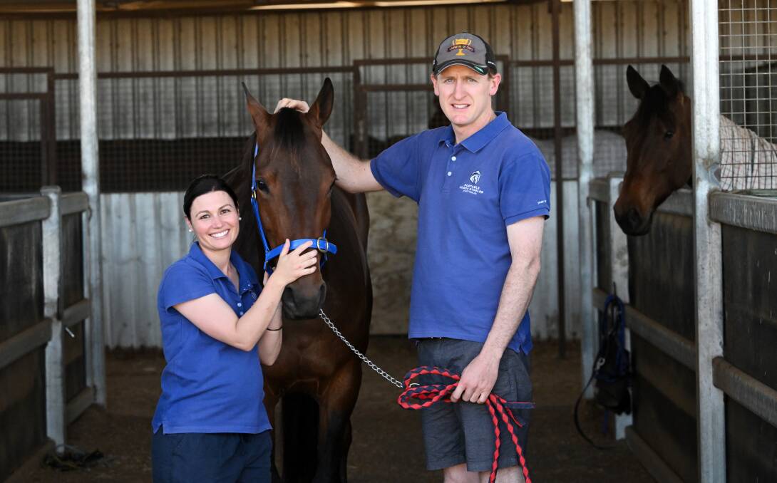 Rachel and Jamie Donovan with their Carousel series final hopeful Fast Tracker. Picture by Gareth Gardner