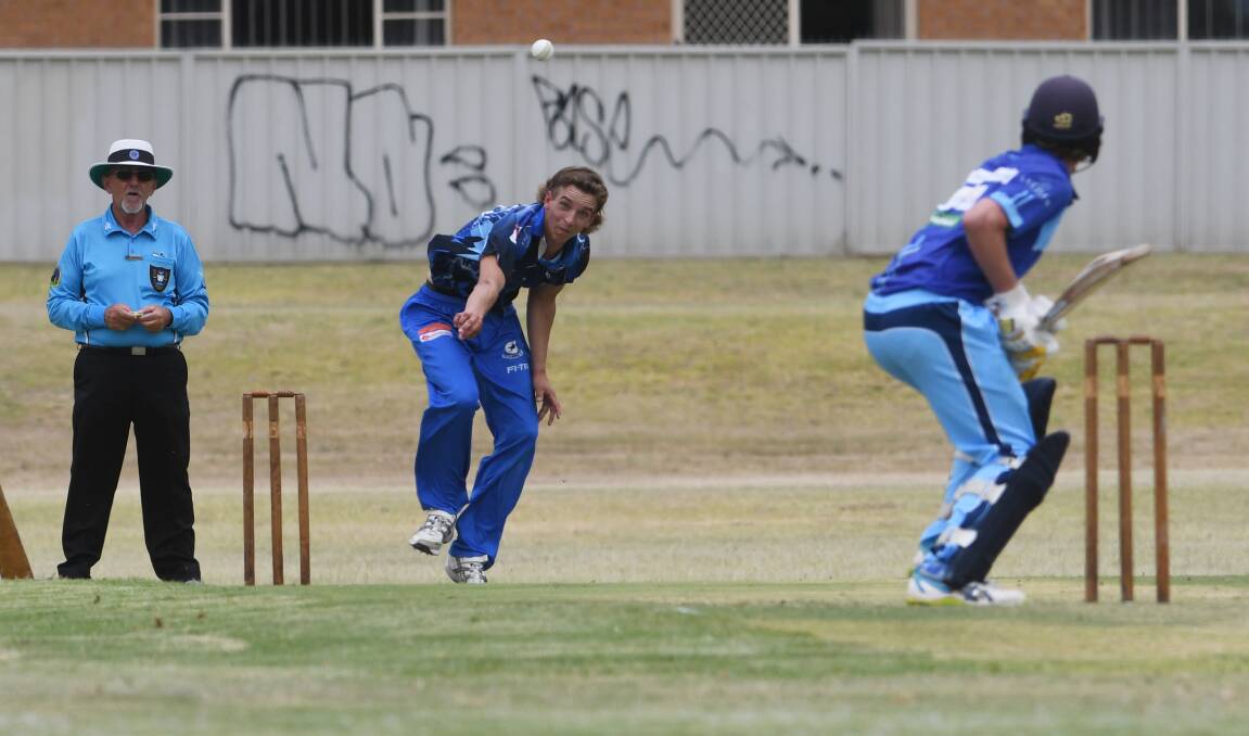Honing in: Old Boys opener Dylan Smith picked up 2-15 from his four overs against South Tamworth. Photo: Gareth Gardner