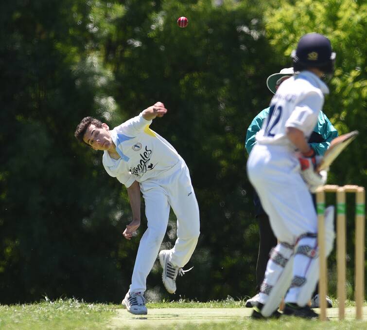 Top bowling: James Austin has been in great form for the Tamworth 16s Blue at Taree, taking three wickets on Tuesday to follow his four on Monday. 