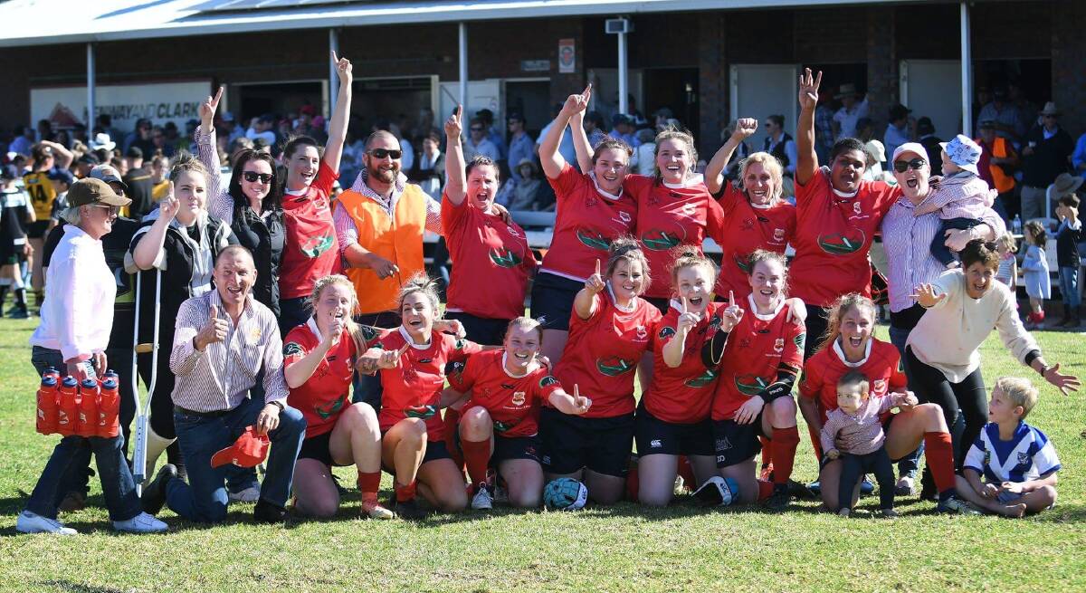 Grand final here we come: The Red Devils celebrate their preliminary final win over Pirates. Photo: Lincoln Stewart