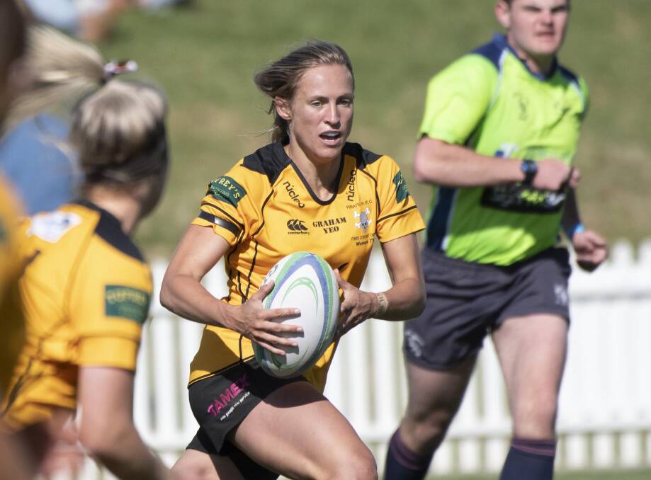 Electric: Claudia Nielsen made a big impact in her first season of 7s rugby. She was the top point scorer for the competition and an integral part of Pirates' success. Photo: Peter Hardin 260920PHC339