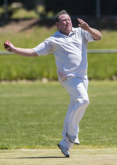 Match-winner: Aaron Johnson claimed six wickets to help Walcha to a 24-run win over Peel Valley and move through to the Country Plate second round. Photo: Peter Hardin