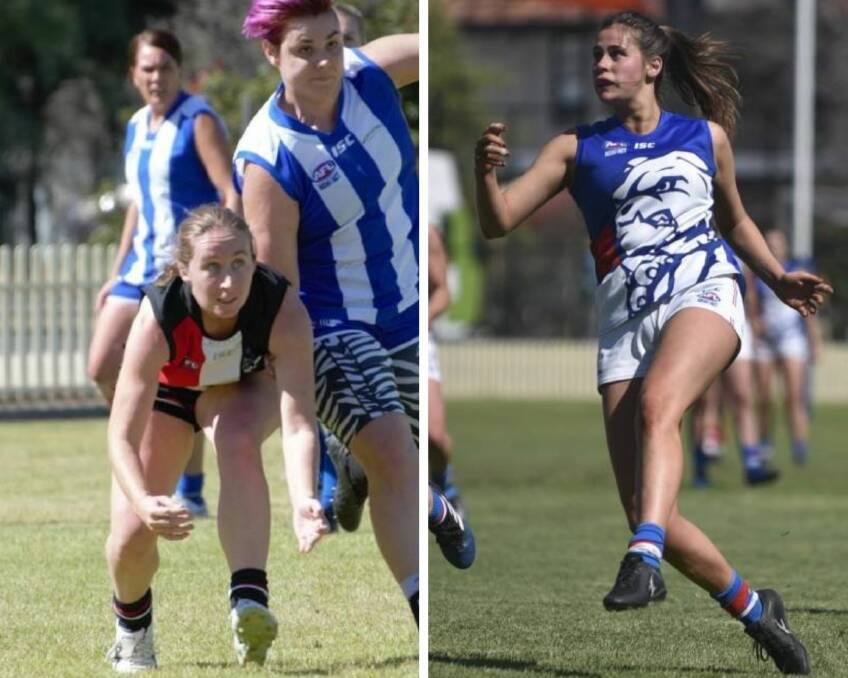 Exciting opportunity: Inverell's Gab Mooney (left) and Gunnedah's Alice Mitchell (right) have been selected to play in the AFLW Summer Series. 