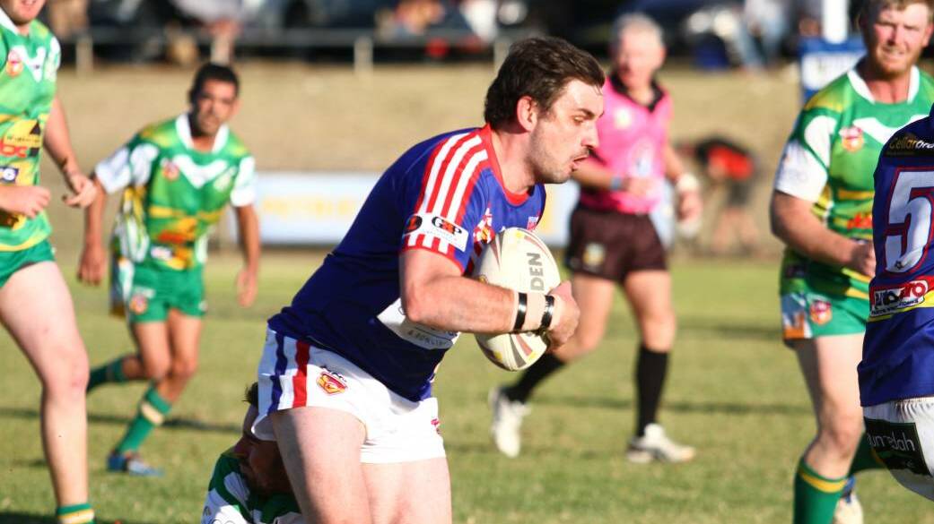 TRY HUNGRY: Bulldogs centre Aaron Donnelly en route to bagging a double.