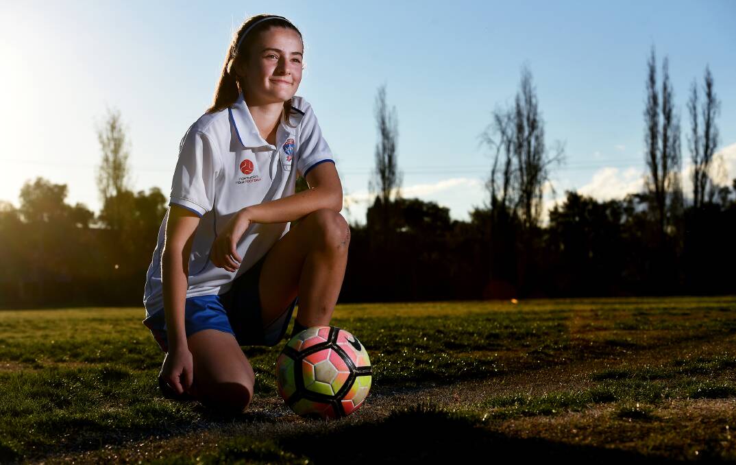 A bright future: Talented Tamworth teenager Caitlin Wallace has ambitions of one day wearing the green and gold. Photo: Gareth Gardner 170717GGD07