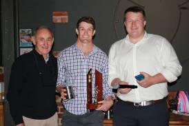 Hamish Dunbar (centre) made a big impact in his first season with Quirindi taking out the first grade best and fairest. Picture Geoff Barwick
