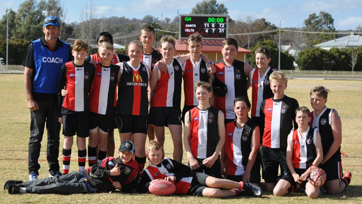 The Inverell Saints under-14s side will be hoping to cap off their impressive debut season with a grand final win on Saturday. Photo: Lisa Hilton.