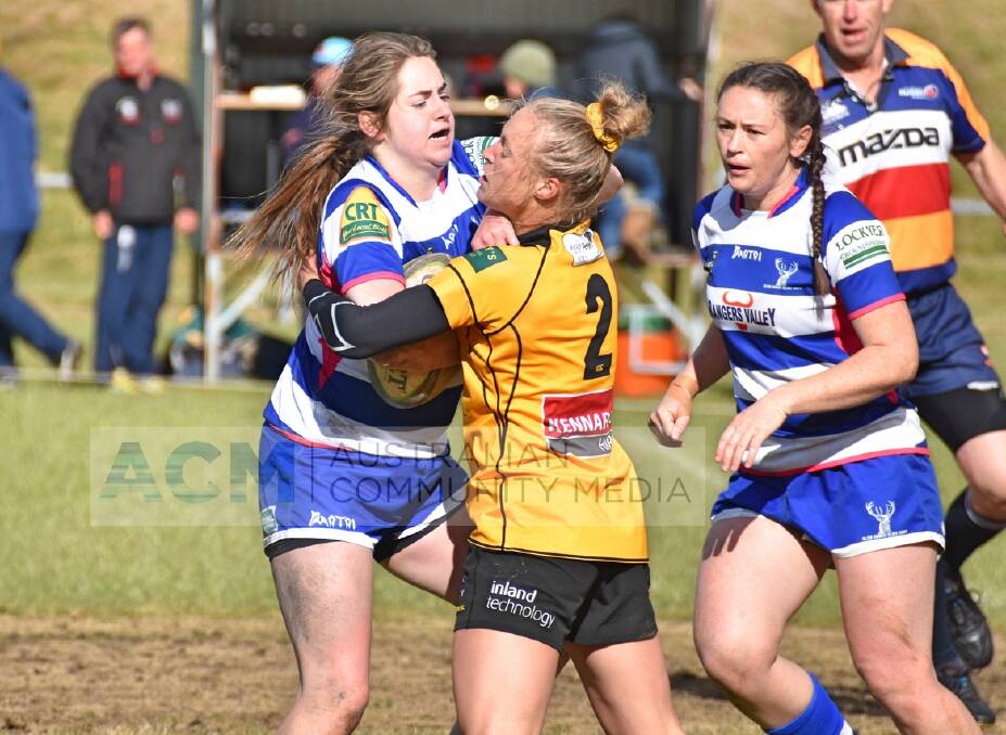 Glen Innes Elkettes captain Sarah Byrne (left) said it was a "shame" to see the NERU grand final moved from Armidale but understood the decision. Photo: Ellen Dunger.