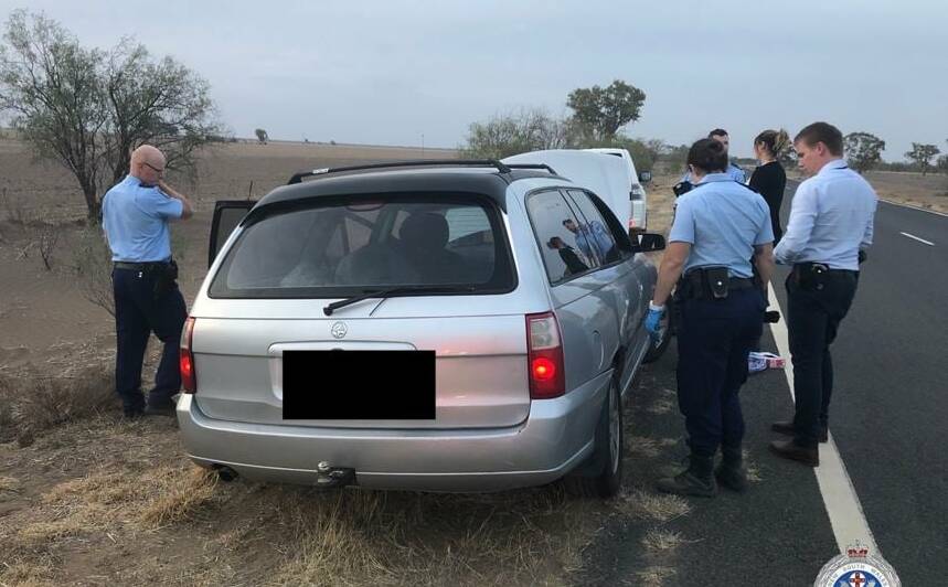 Car stop: Police allege the uncovered drugs and other goods in the vehicle this week. Photo: NSW Police Force.