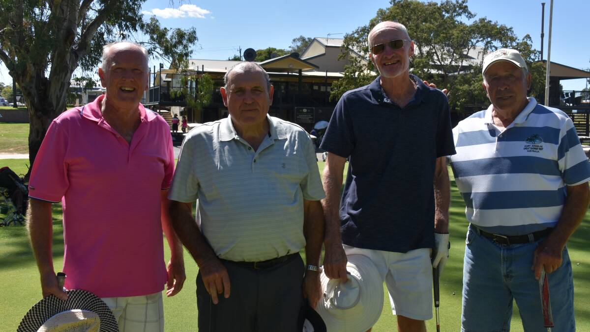 Peter Taylor, Tony Funnell), Greg Holland and Nick Tranchini at last year's Veterans Week of Golf.