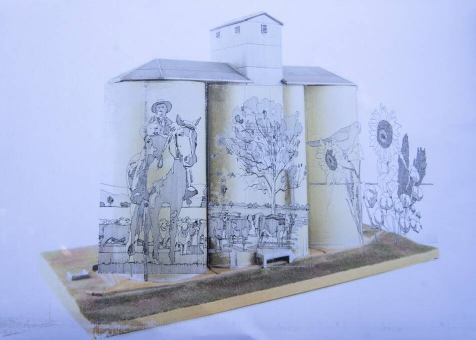 IDEA: Proposed artist Peter Mortimore's concept of what the silo art may include. Image: Peter Mortimore
