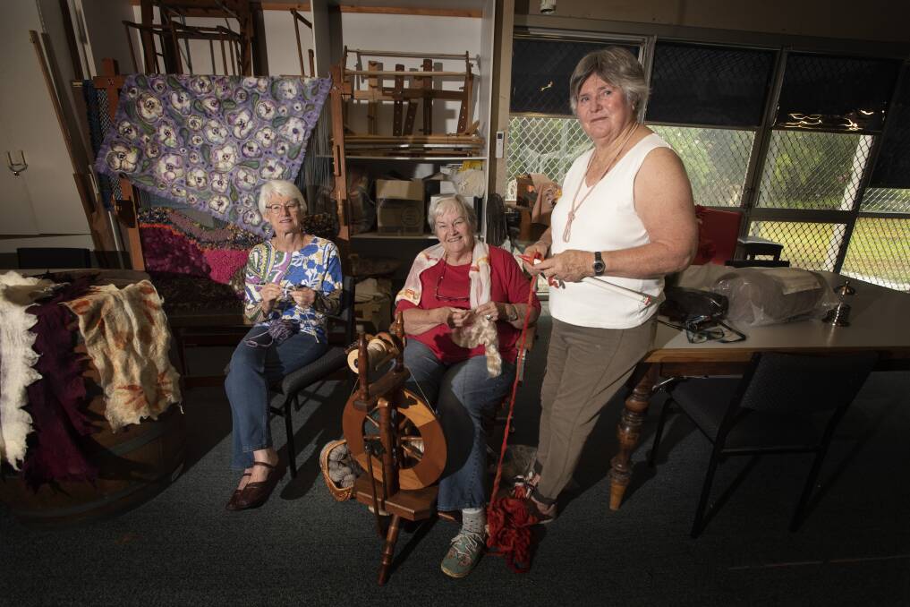JOIN THE CLUB: Diana Gilkes, Prue Campese and Dorothy Wasson from the Saturday Yarners are eager for anyone to join their group. Photo: Peter Hardin