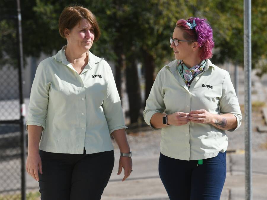 RAISING AWARENESS: Tamworth Family Support Service's Annette Pascoe and Elinor Anderson discuss the issue. Photo: Gareth Gardner