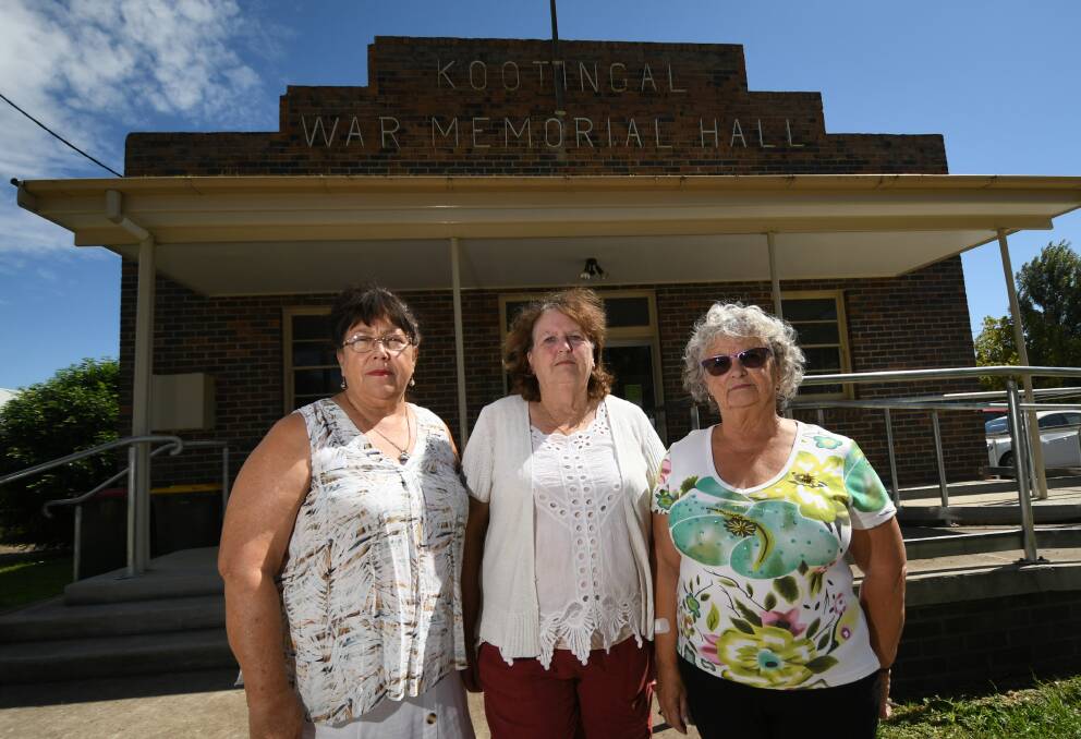 FIGHTING: Kootingal War Memorial Hall committee's Pauline Barber, Pam Crayn, Lyn Eccleston don't want the hall to become a full library. Photo: Gareth Gardner