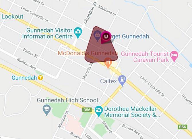 Businesses in Gunnedah's CBD were without power on Wednesday morning. Image: Essential Energy
