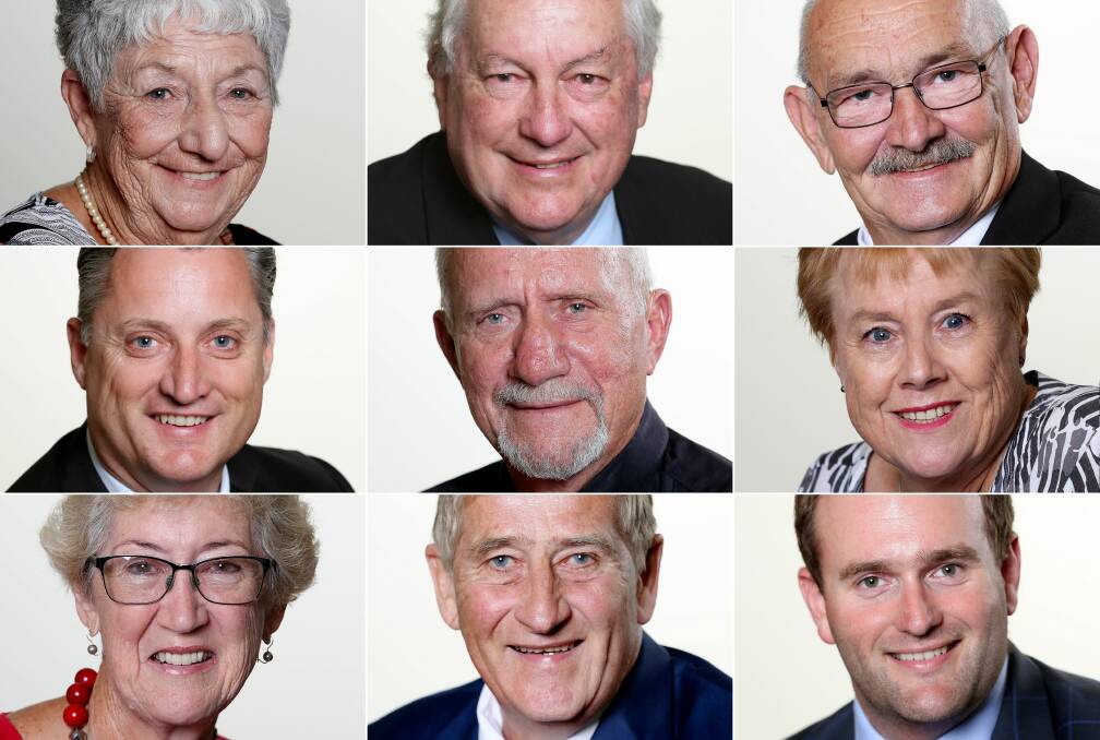 Gunnedah's current councillors. Photos: supplied
