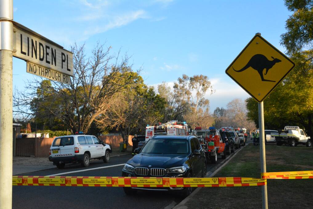 Linden Place was cordoned off on Tuesday afternoon. Photo: Jessica Worboys