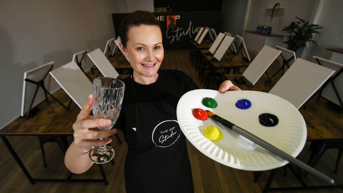 ART ATTACK: The Sip Studio Tamworth owner Brooke Hughes is gearing up for the grand opening on Friday night. Photo: Gareth Gardner