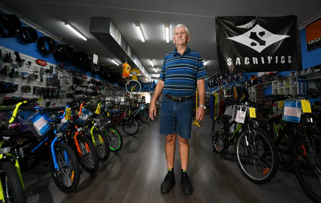 IN SHORT SUPPLY: Tamworth Bicycles owner Tom McCluand has a lot less stock than normal due to the industry shortages at the moment. Photo: Gareth Gardner