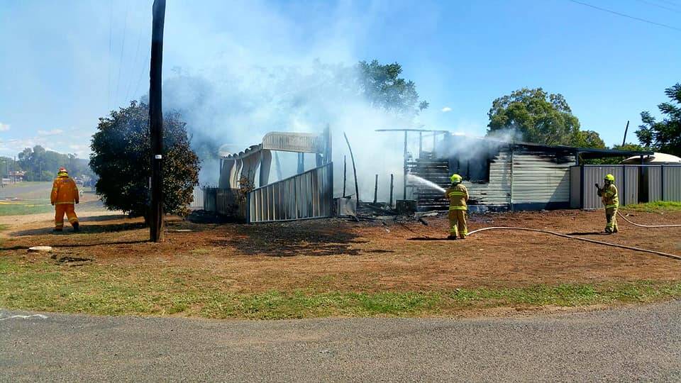 Fire crews contain the blaze. Photo: Fire and Rescue NSW Station 314 Gunnedah Facebook page
