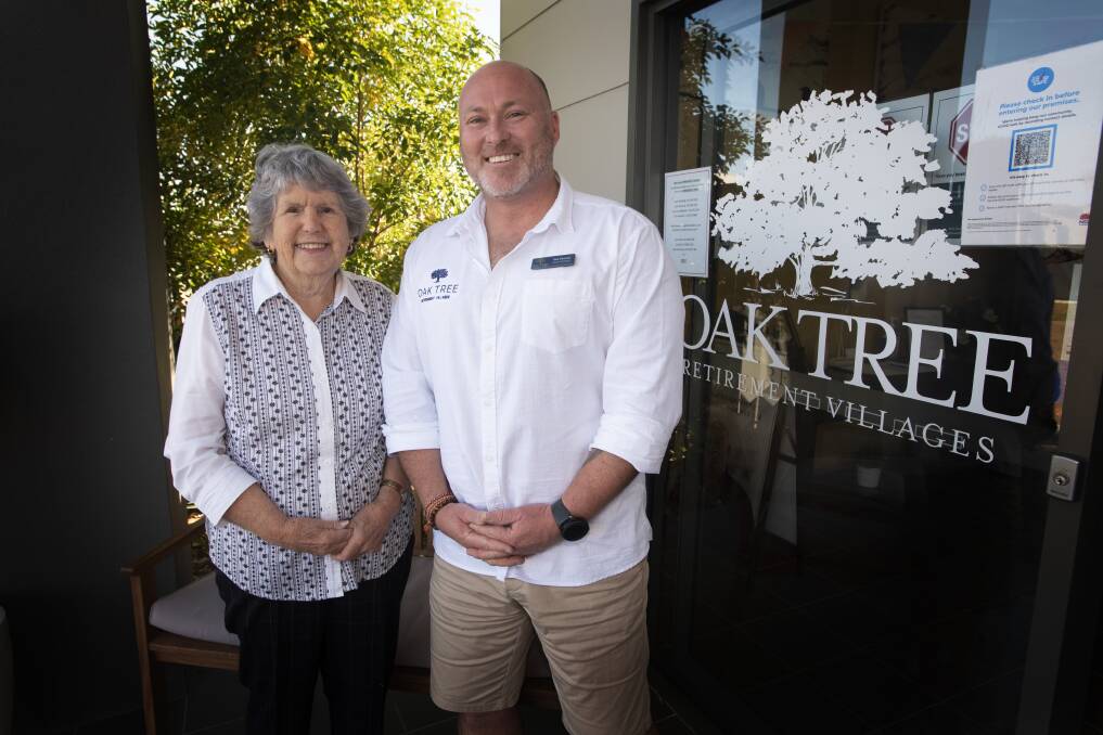 MARKET MADNESS: Oaktree Retirement Village resident Anne Fittler and village manager Rod Sawtell are preparing for Saturday's market day. Photo: Peter Hardin