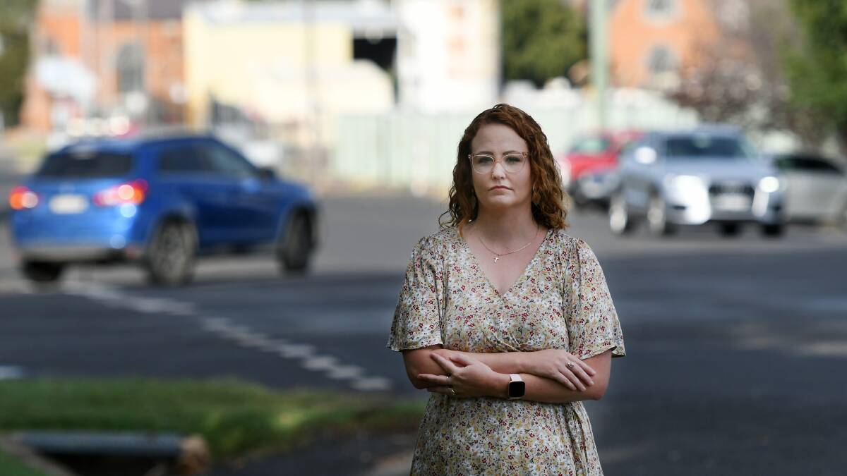 ACCIDENT-PRONE: Tammy Clark wants Tamworth Regional Council to do something about the intersection on Carthage and White streets. Photo: Gareth Gardner