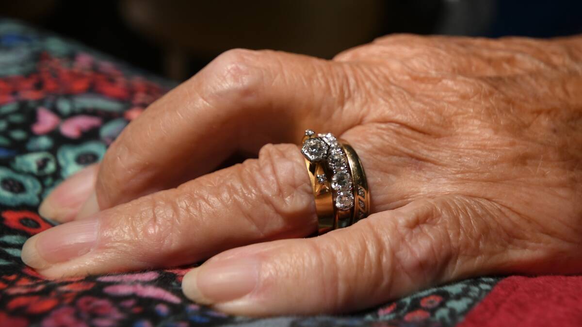 The ring Mr Studwick bought for Ms Palmer for her 100th birthday. Photo: Gareth Gardner