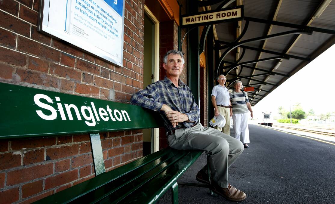 STILL WAITING: Martin Fallding with representatives of Two More Trains For Singleton.