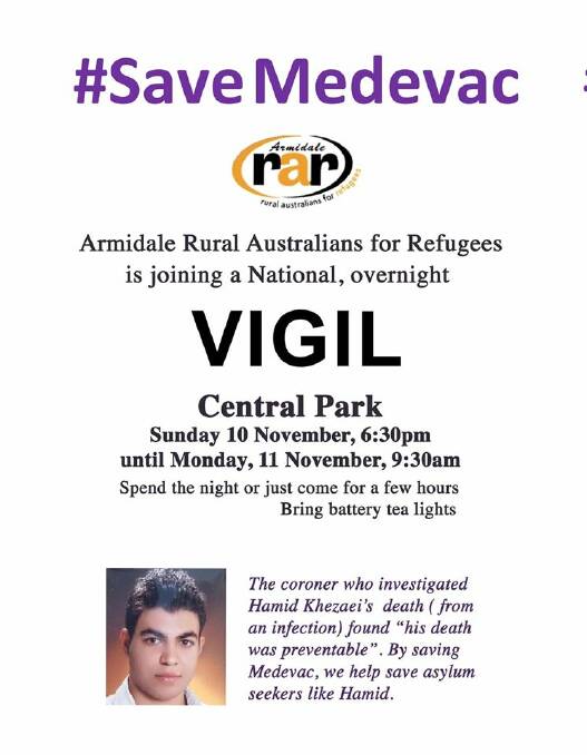 Asylum seekers: Armidale residents to hold overnight vigil for Medevac