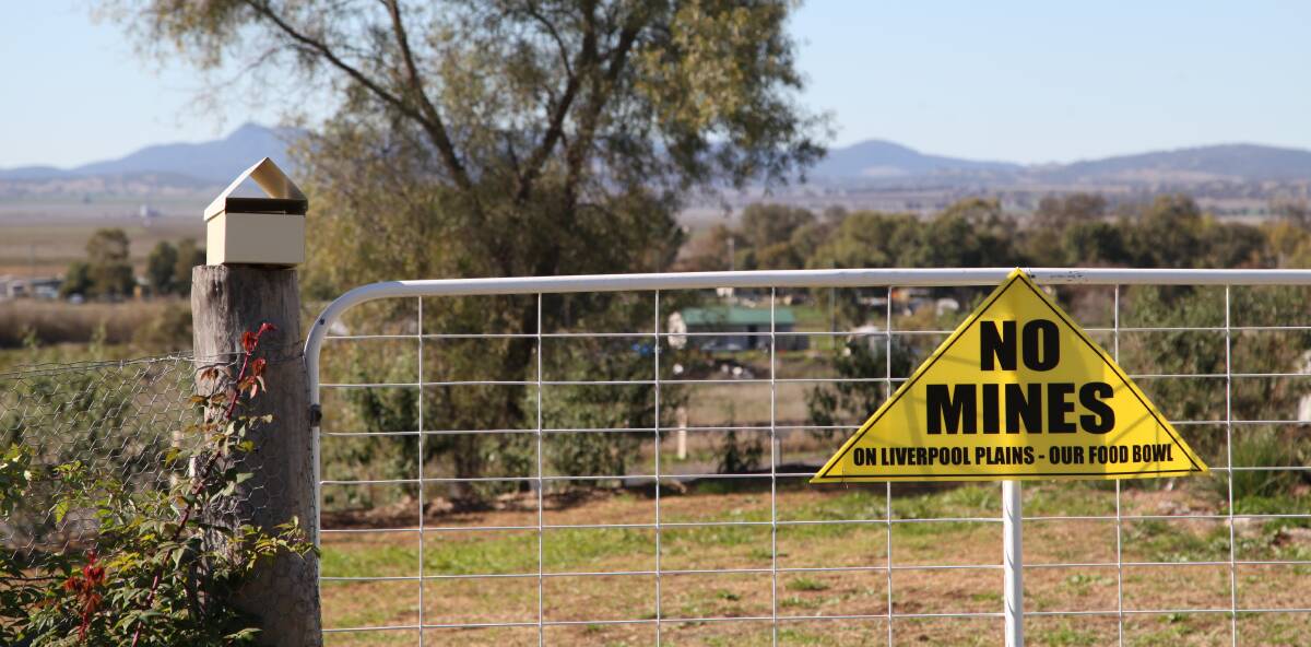Objections: A sign on the front gate of a Liverpool Plains property objecting to the Shenhua Watermark coal mine.