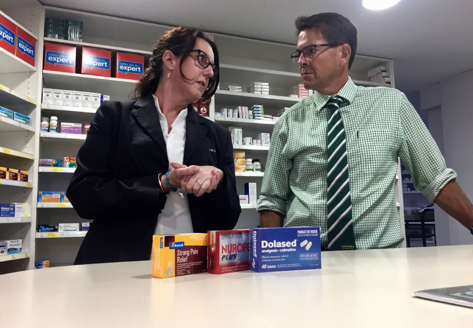 OPPOSED: Tamworth MP Kevin Anderson with pharmacist Jacqui McCarthy. Photo: Jacob McArthur