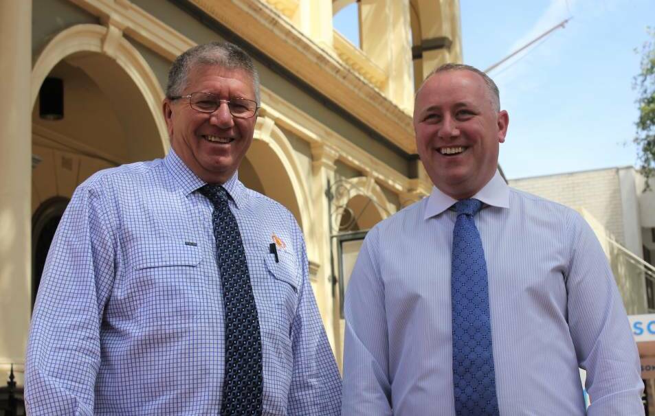LODGED: Tamworth mayor Col Murray and business chamber president Jye Segboer are in support of the levy. Photo: Madeline Link