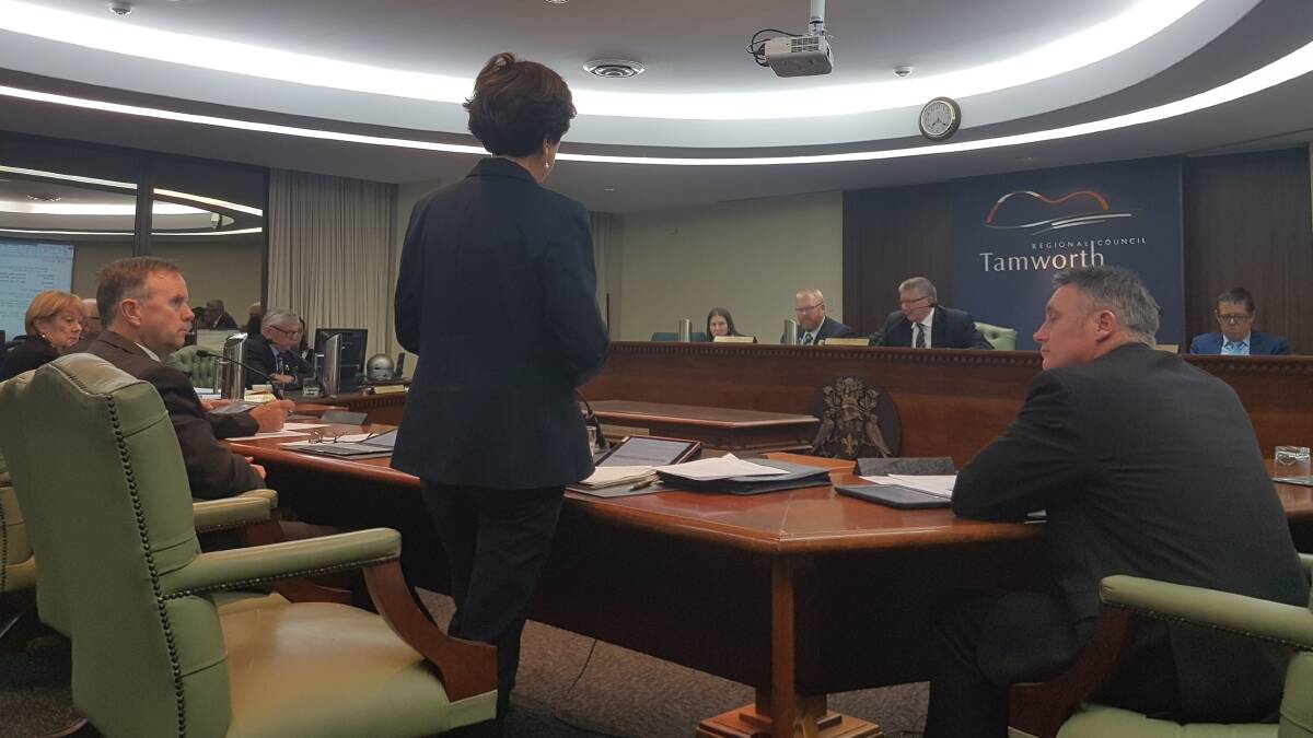 STANDING ORDER: Helen Tickle (standing) wants council to look into more grey-water solutions to shore up the city's supply. Photo: Jacob McArthur