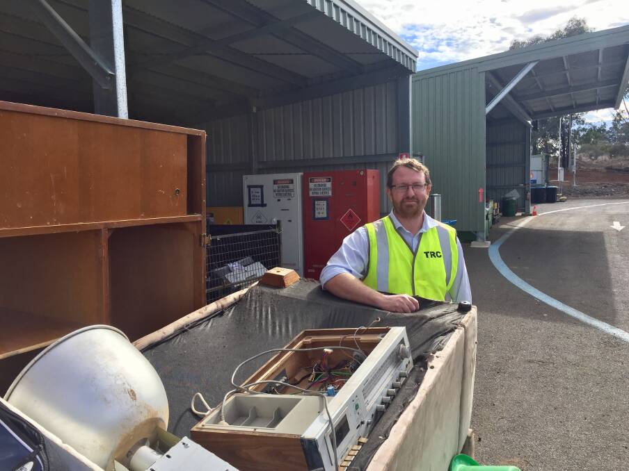 INCREDIBLE BULK: Council waste operations manager Dan Coe with two cubic metres of acceptable bulky goods waste. Photo: Jacob McArthur