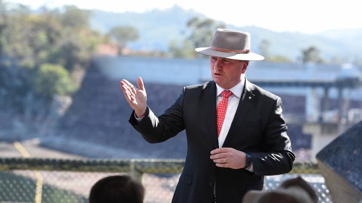REDIRECTED: New England MP Barnaby Joyce is eager to see the $75 million the federal government pledged to upgrade Dungowan Dam spent. Photo: Gareth Gardner 060516GGA16