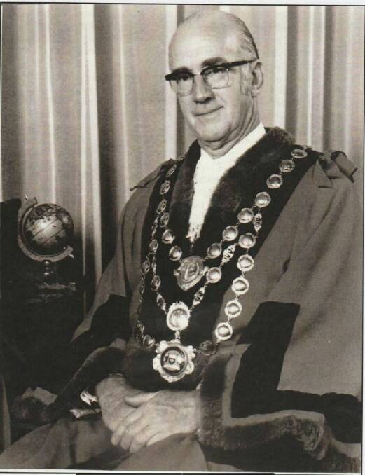 IN THE CHAINS: Tamworth City Council mayor 1969-1979 Norman McKellar. Photo: Tamworth Historical Society
