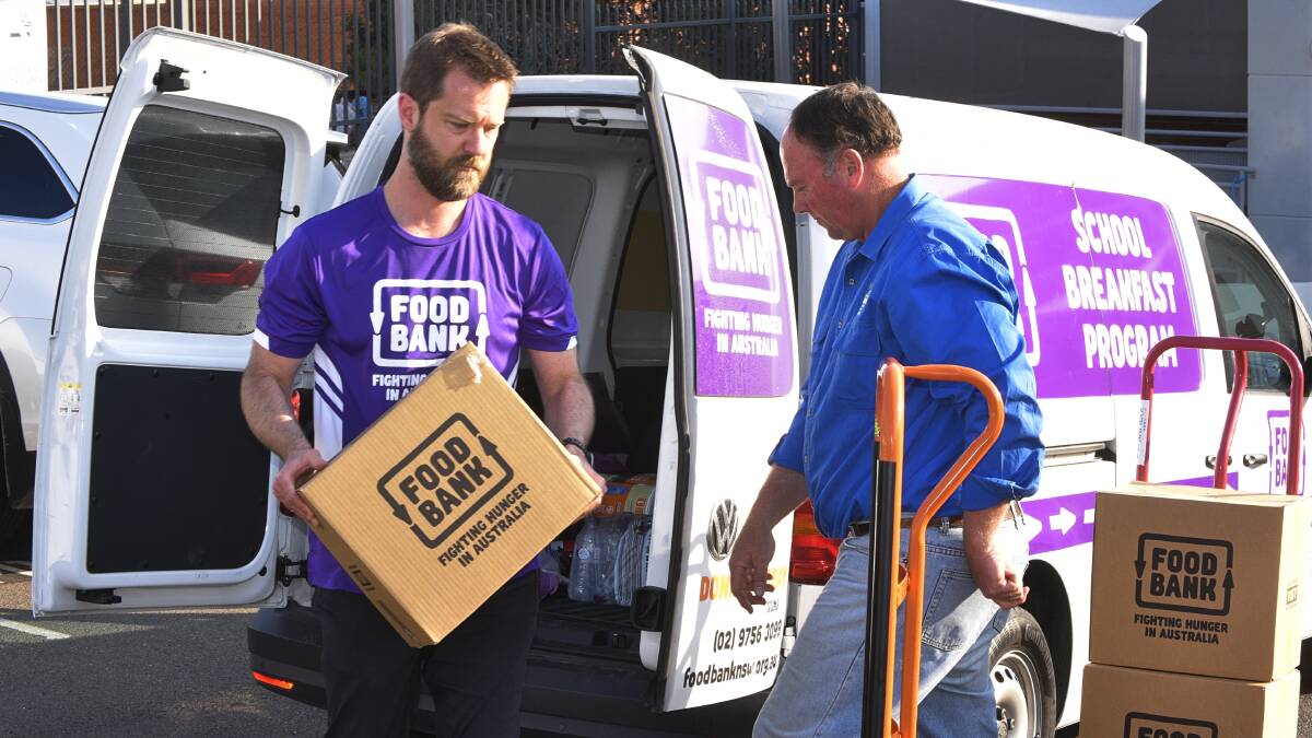 LOCAL DEPOSIT: Foodbank dropped off a number of hampers to Tamworth with a call out to help people struggling through the drought. Photo: Jacob McArthur 011019JMA01